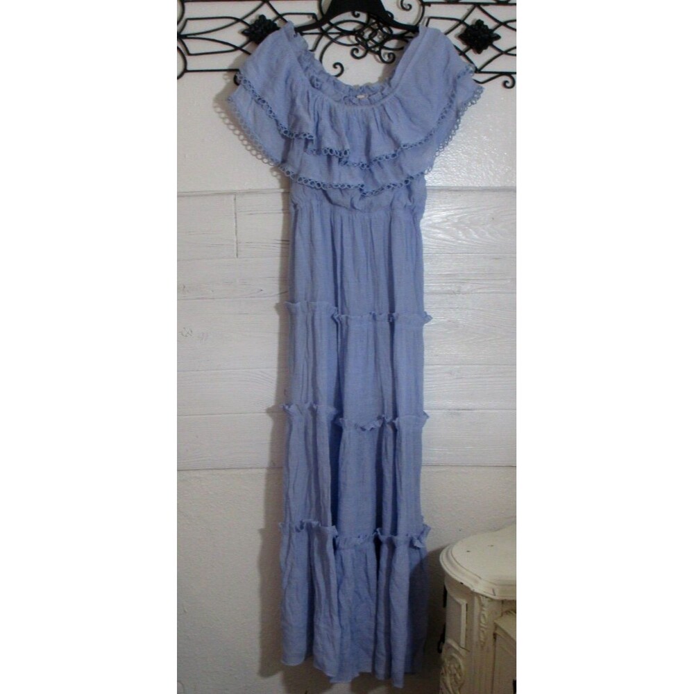 ee:some Maxi Dress Women's Size L Blue Sleeveless Round Neck